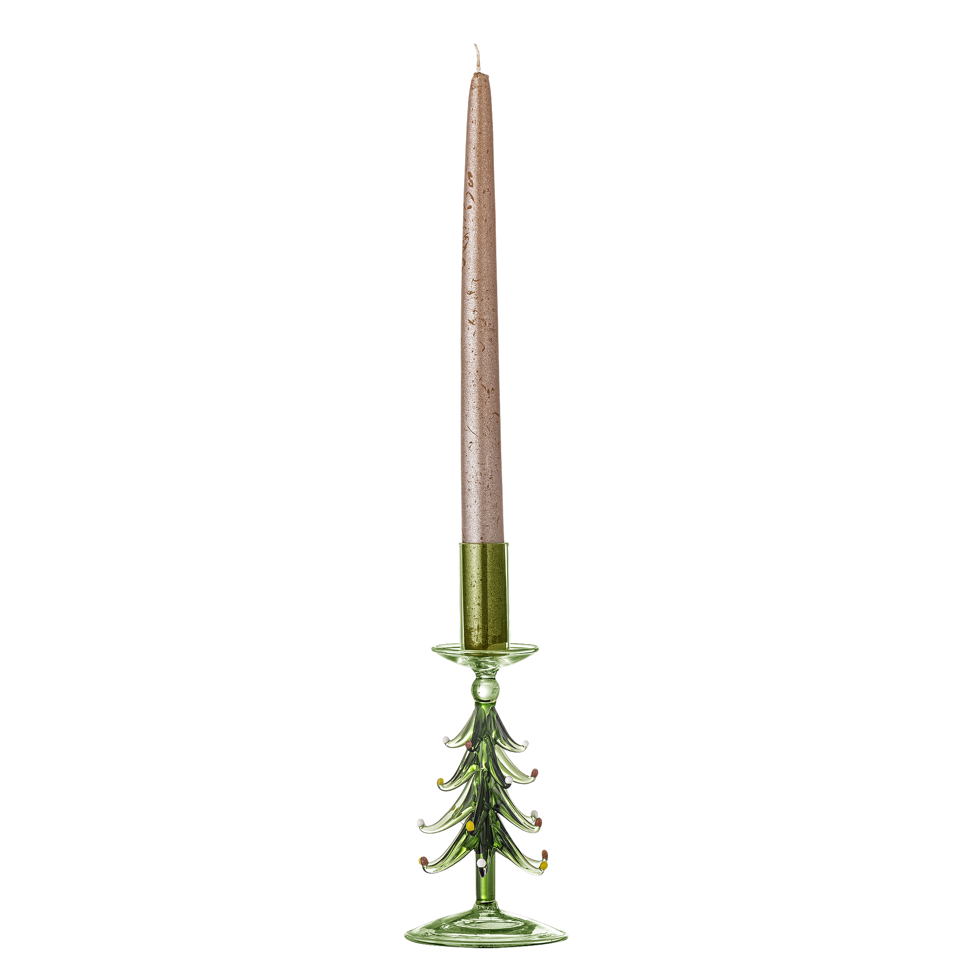 Brant Candle Holder, Green, Glass - Image 2