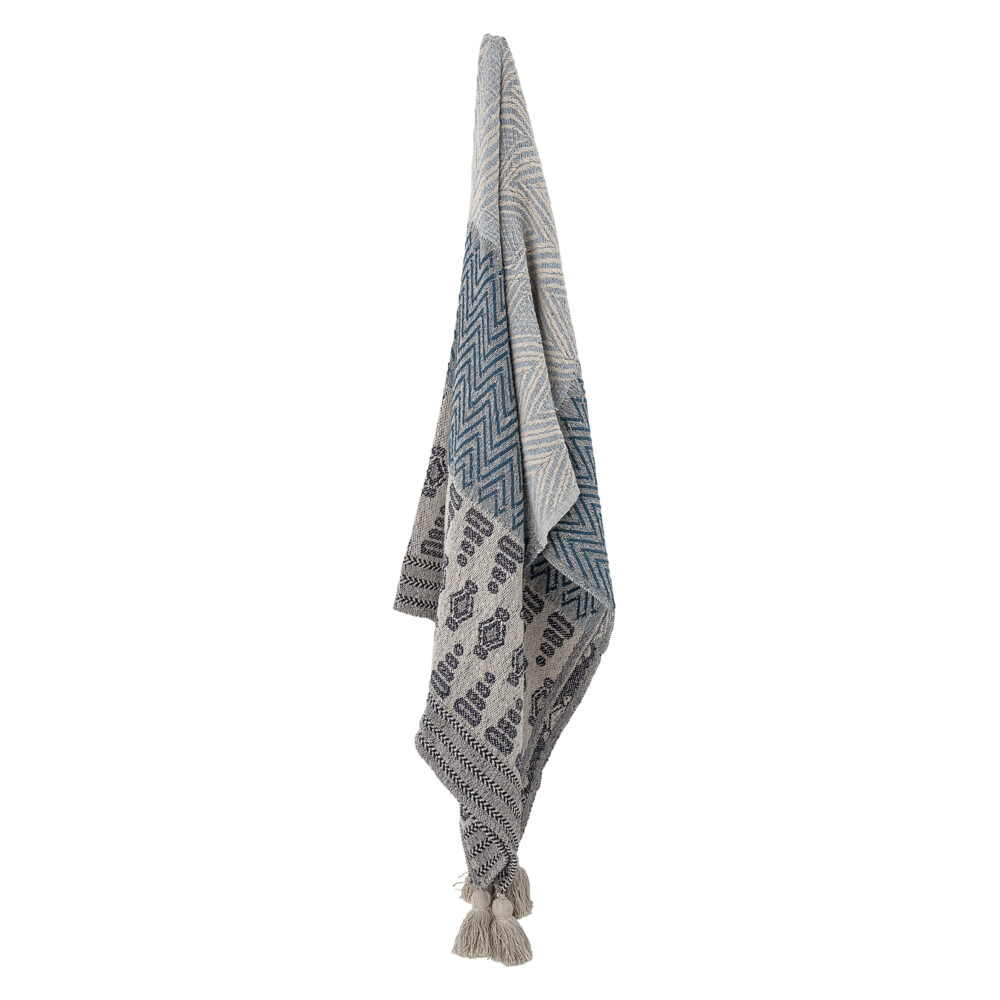Milas Throw, Blue, Recycled Cotton - Image 3