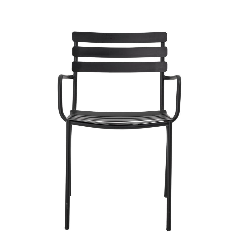 Monsi Dining Chair, Black, Galvanized Metal