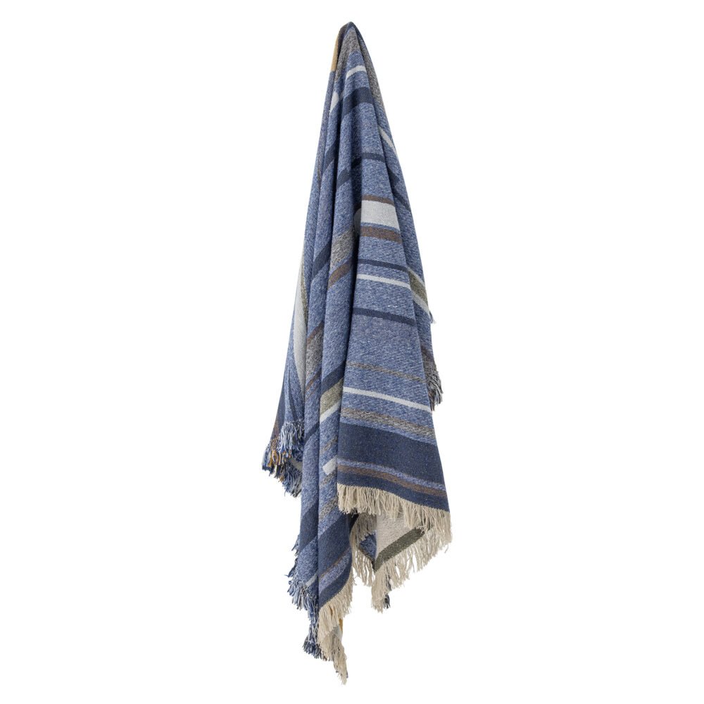 Toscana Throw, Blue, Recycled Cotton - Image 3