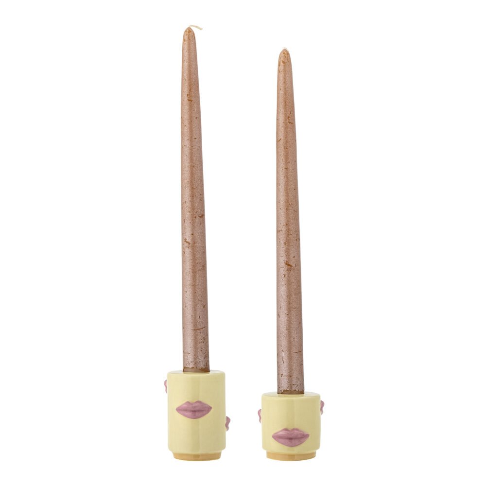 Sassy Candle Holder, Yellow, Stoneware - Image 3