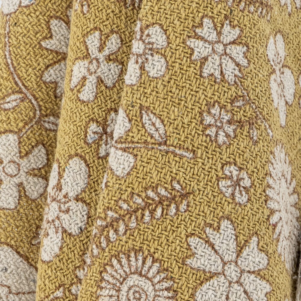 Camille Throw, Yellow, Recycled Cotton - Image 3