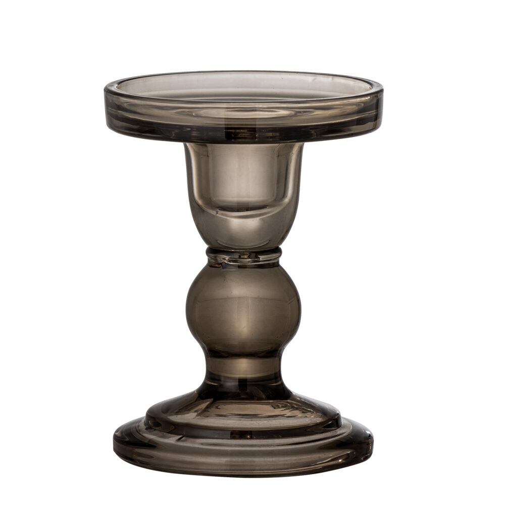 Joslyn Candle Holder, Grey, Glass