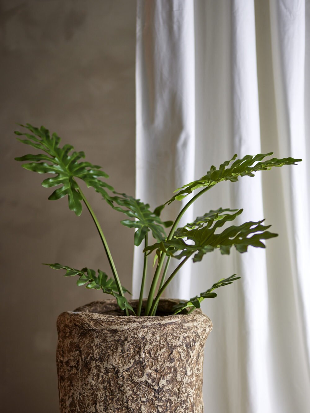 Philodendron Plant, Green, Artificial Flowers - Image 2