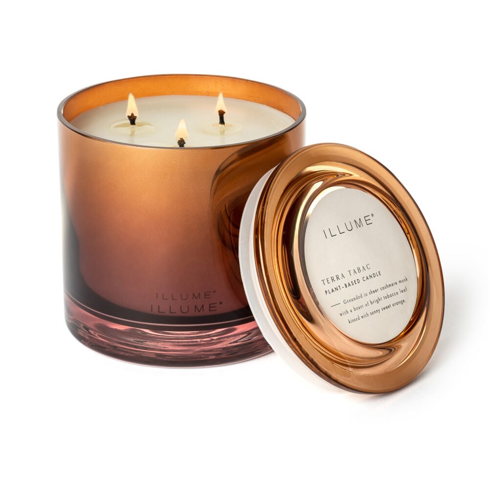 Terra Tabac Statement Glass Candle, Brown, - Image 3