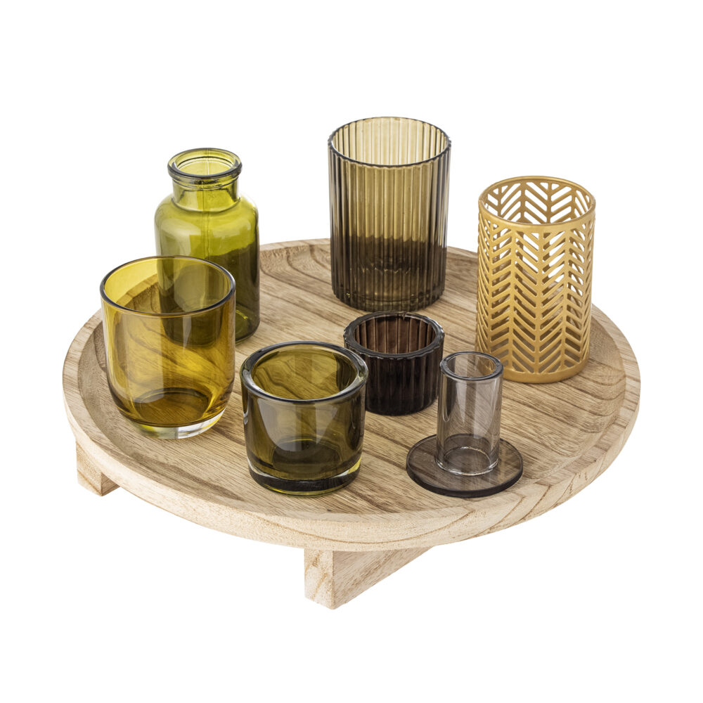 Sanga Tray w/Votive, Nature, Glass - Image 3