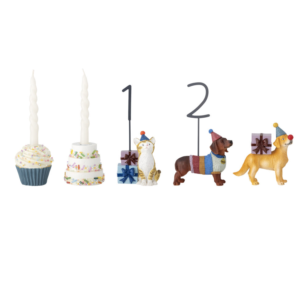 Salve Birthday Decoration, White, Polyresin