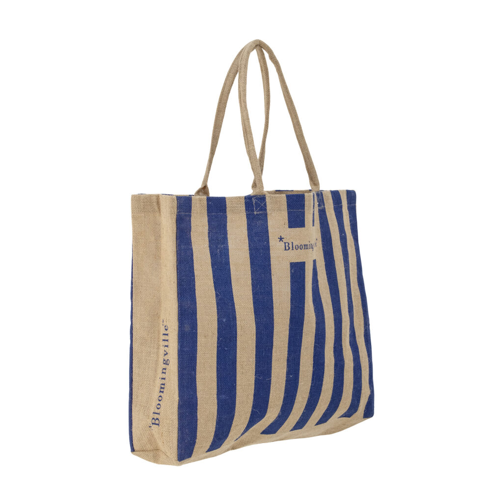 Bergamo Shopping Bag, Blue, Jute - Image 3
