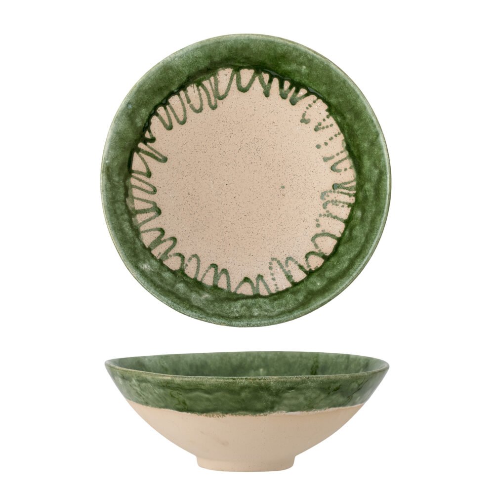 Moez Bowl, Green, Stoneware