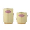 Sassy Candle Holder, Yellow, Stoneware