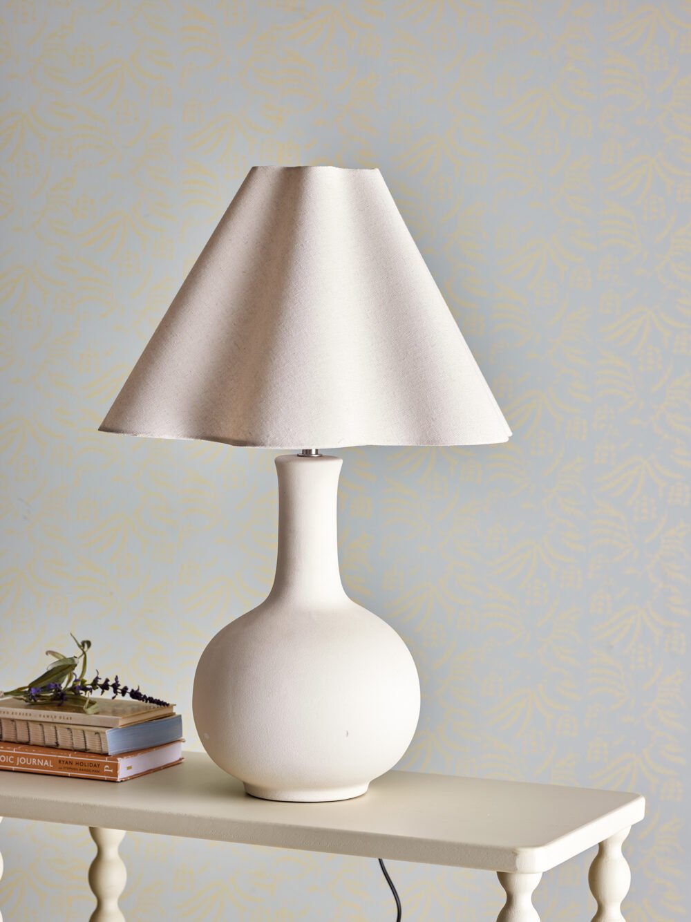 Heide Table lamp, White, Stoneware - Image 3