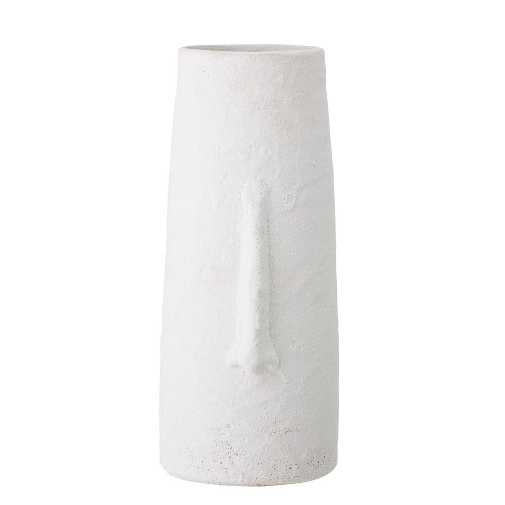 Berican Deco Vase, White, Terracotta