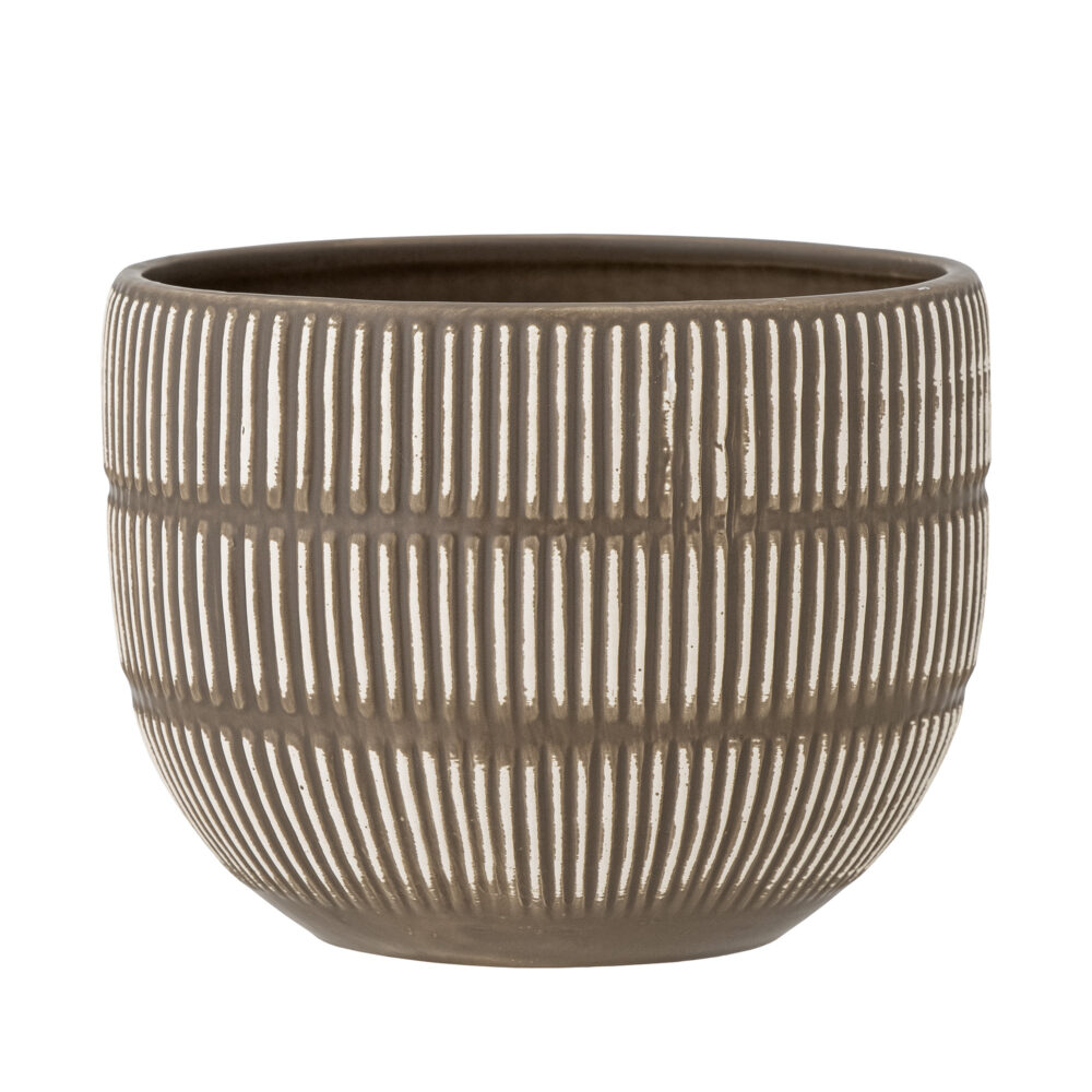 Aiva Flowerpot, Brown, Stoneware