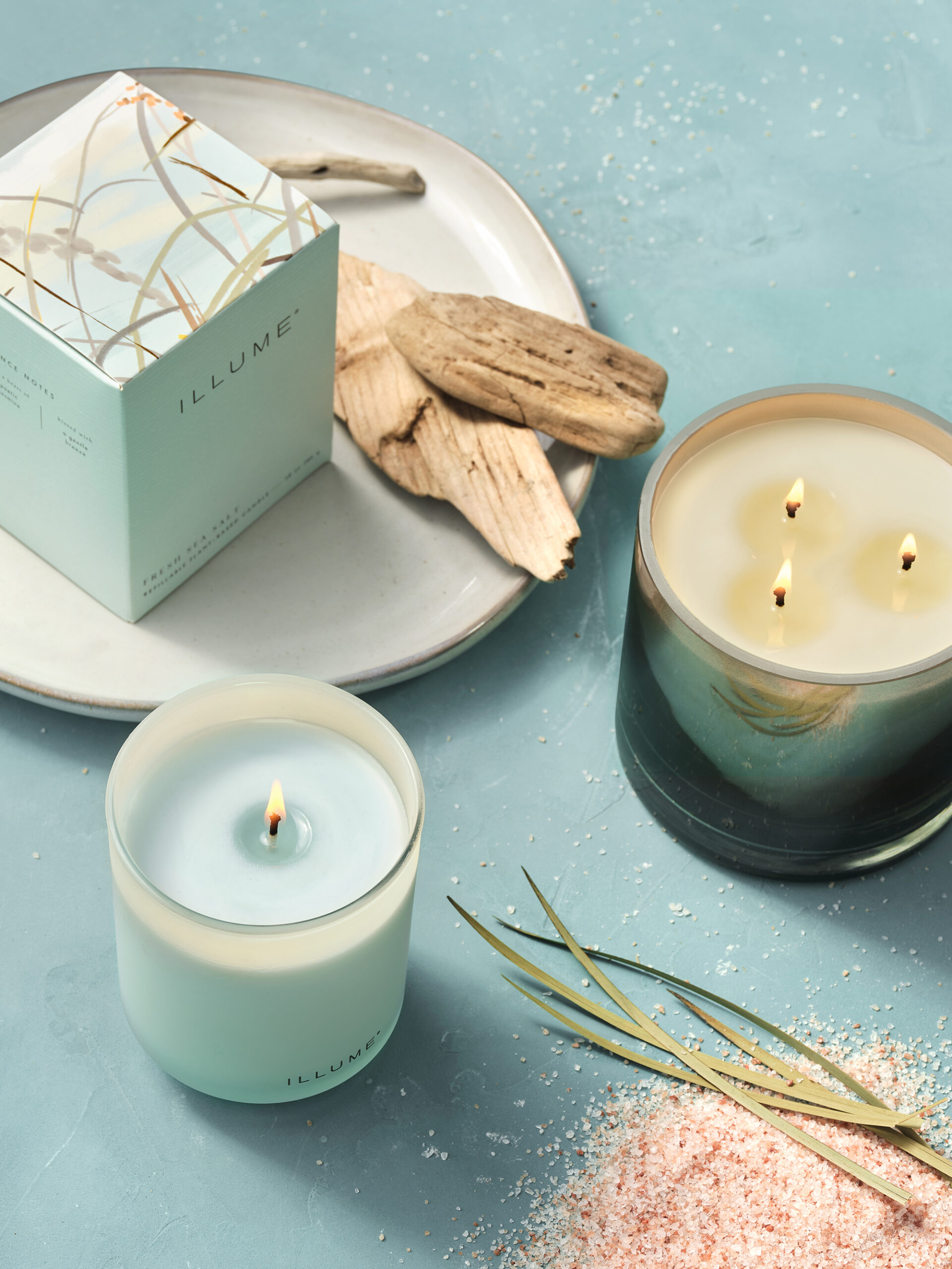 Fresh Sea Salt Box Glass Candle, Blue, - Image 5