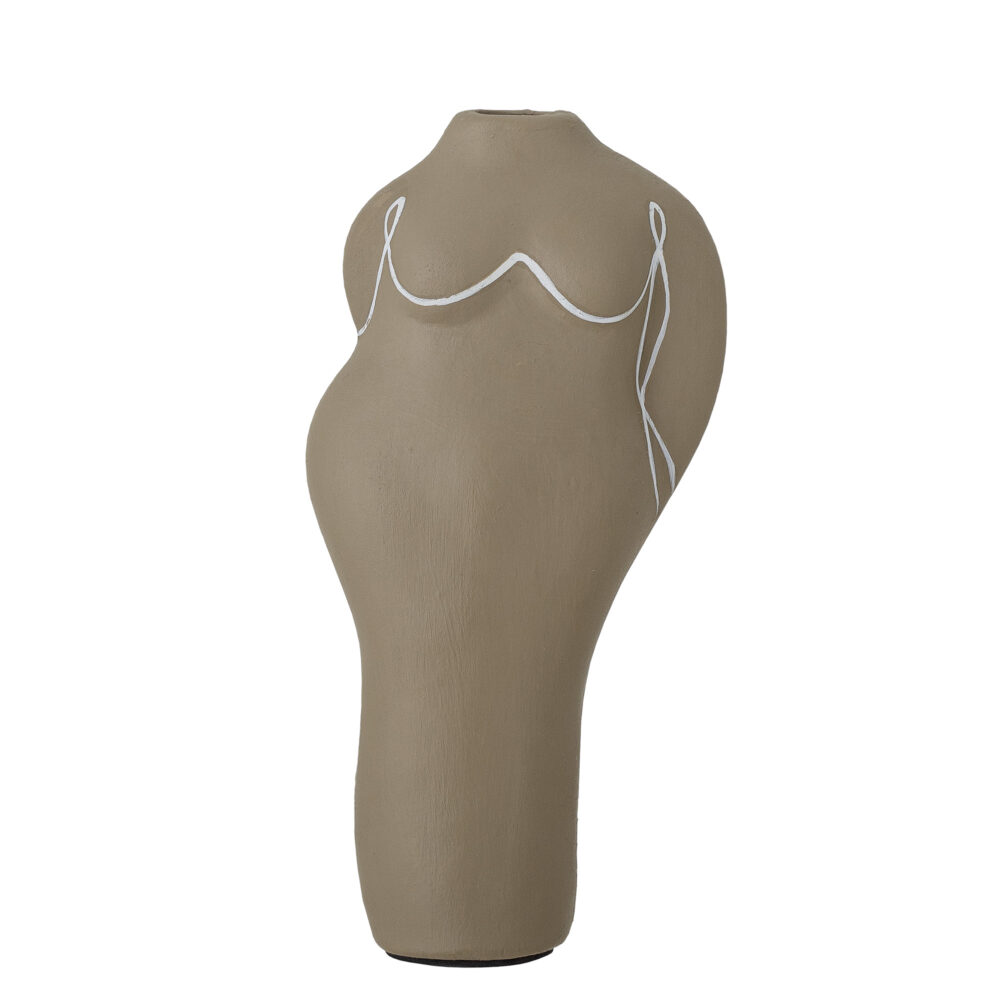 Lulu Deco Vase, Brown, Terracotta