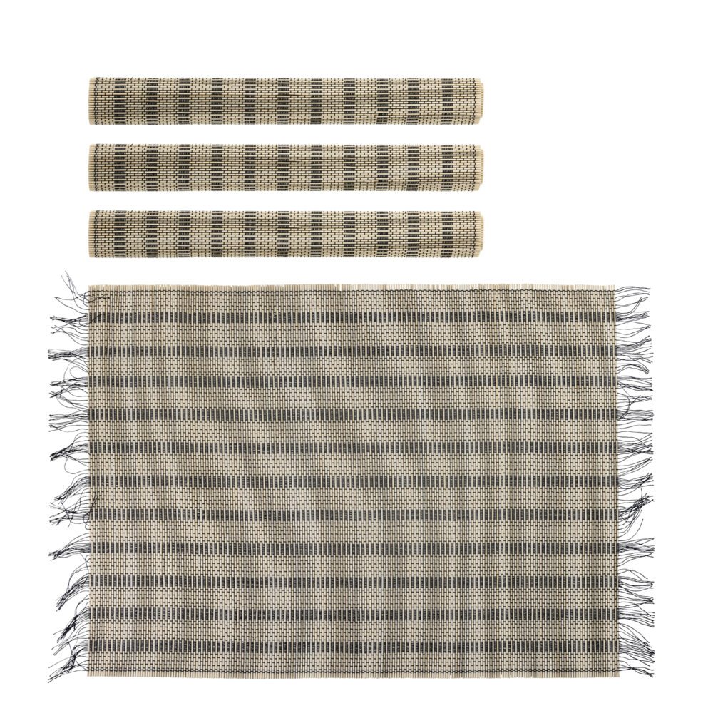 Mendo Placemat, Black, Bamboo