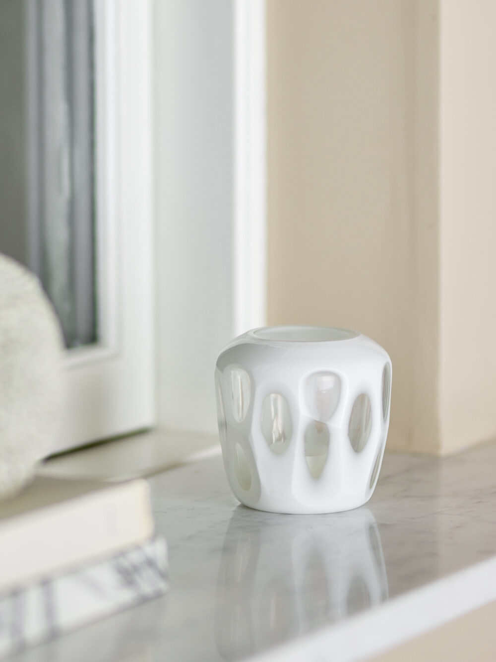 Rohan Votive, White, Recycled Glass - Image 2