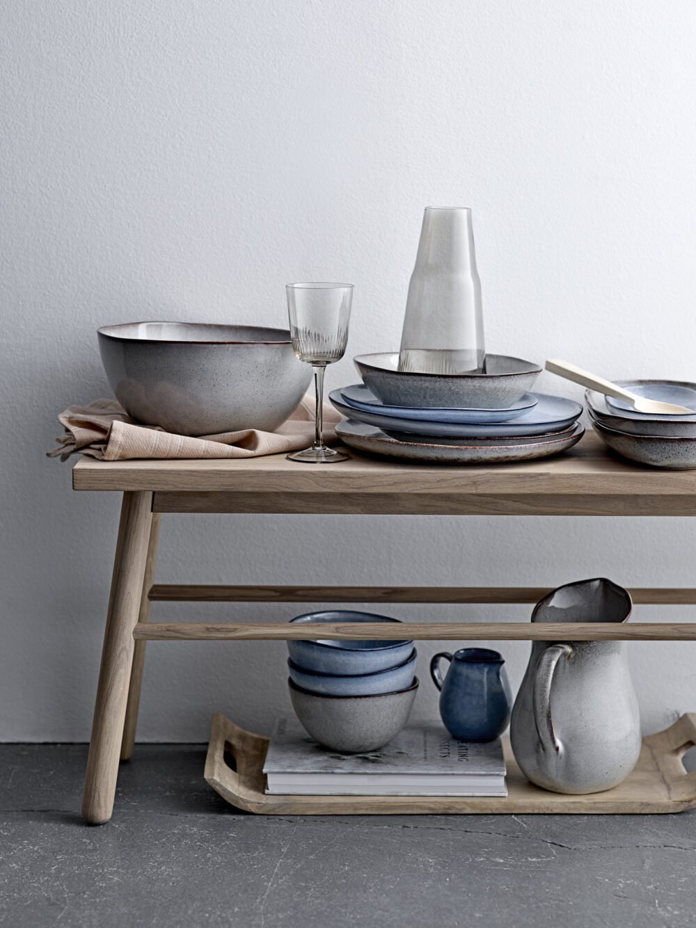 Sandrine Bowl, Blue, Stoneware - Image 3