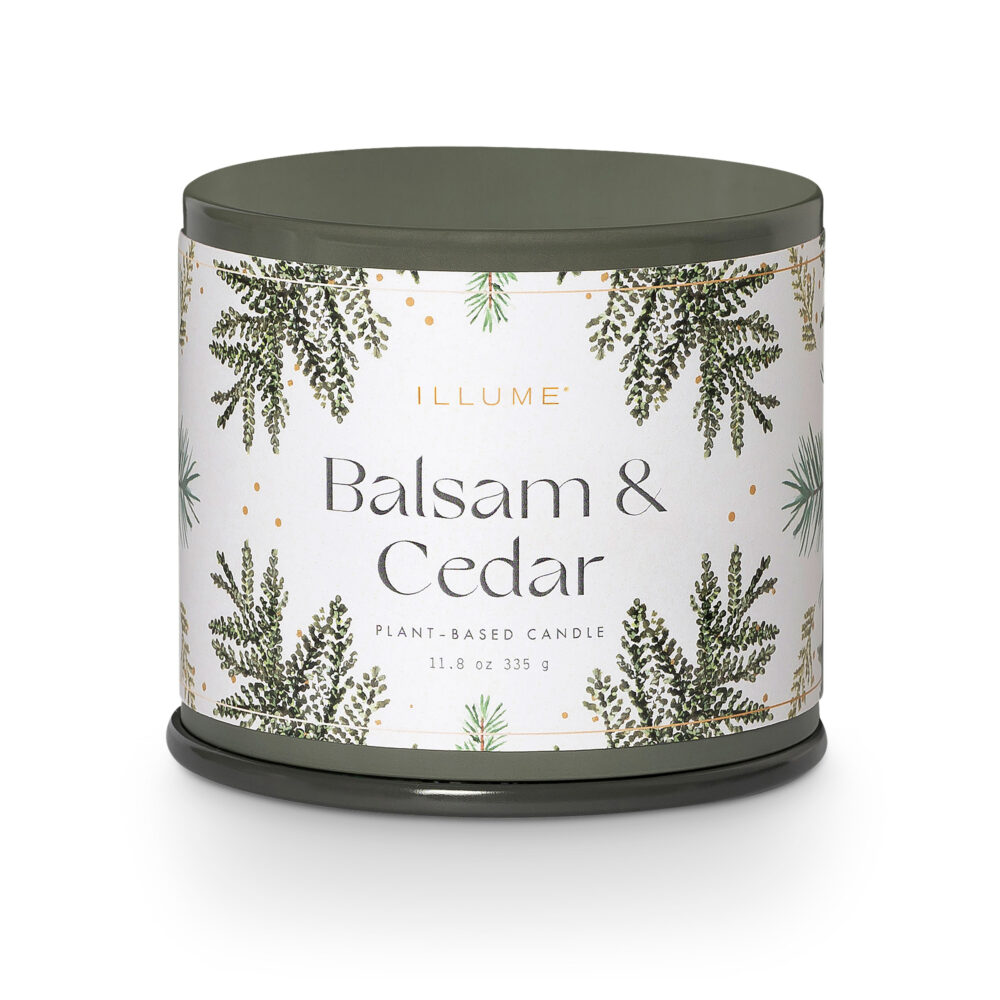 Balsam & Cedar Vanity Tin Candle, Green,