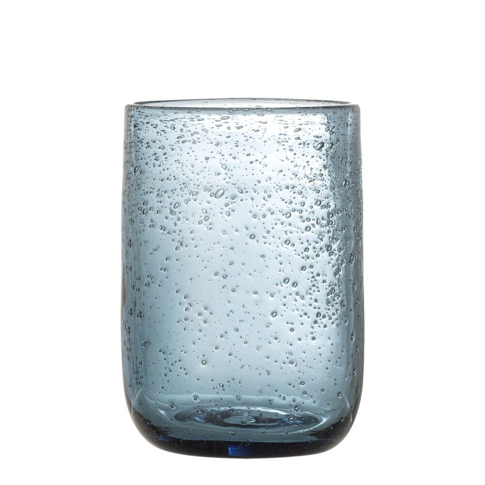 Tabby Drinking Glass, Blue, Glass