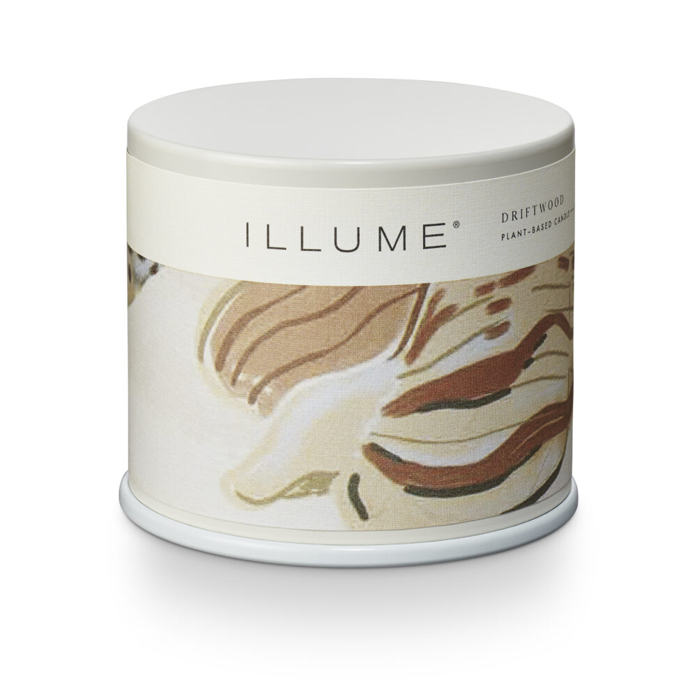 Driftwood Vanity Tin Candle, White,