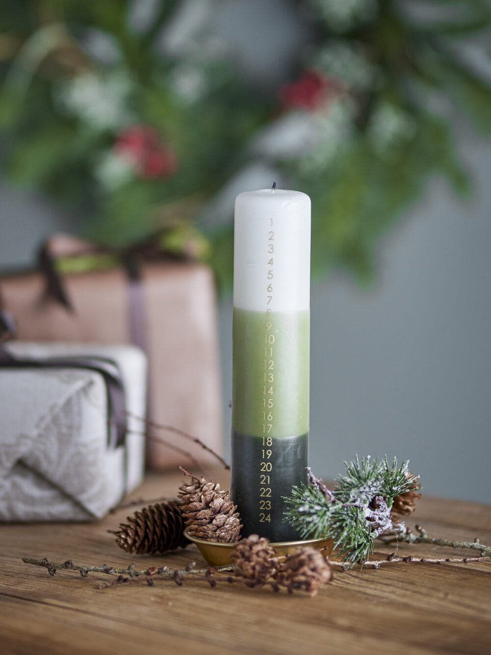 Dip Dye Candle, Green, Paraffin - Image 2