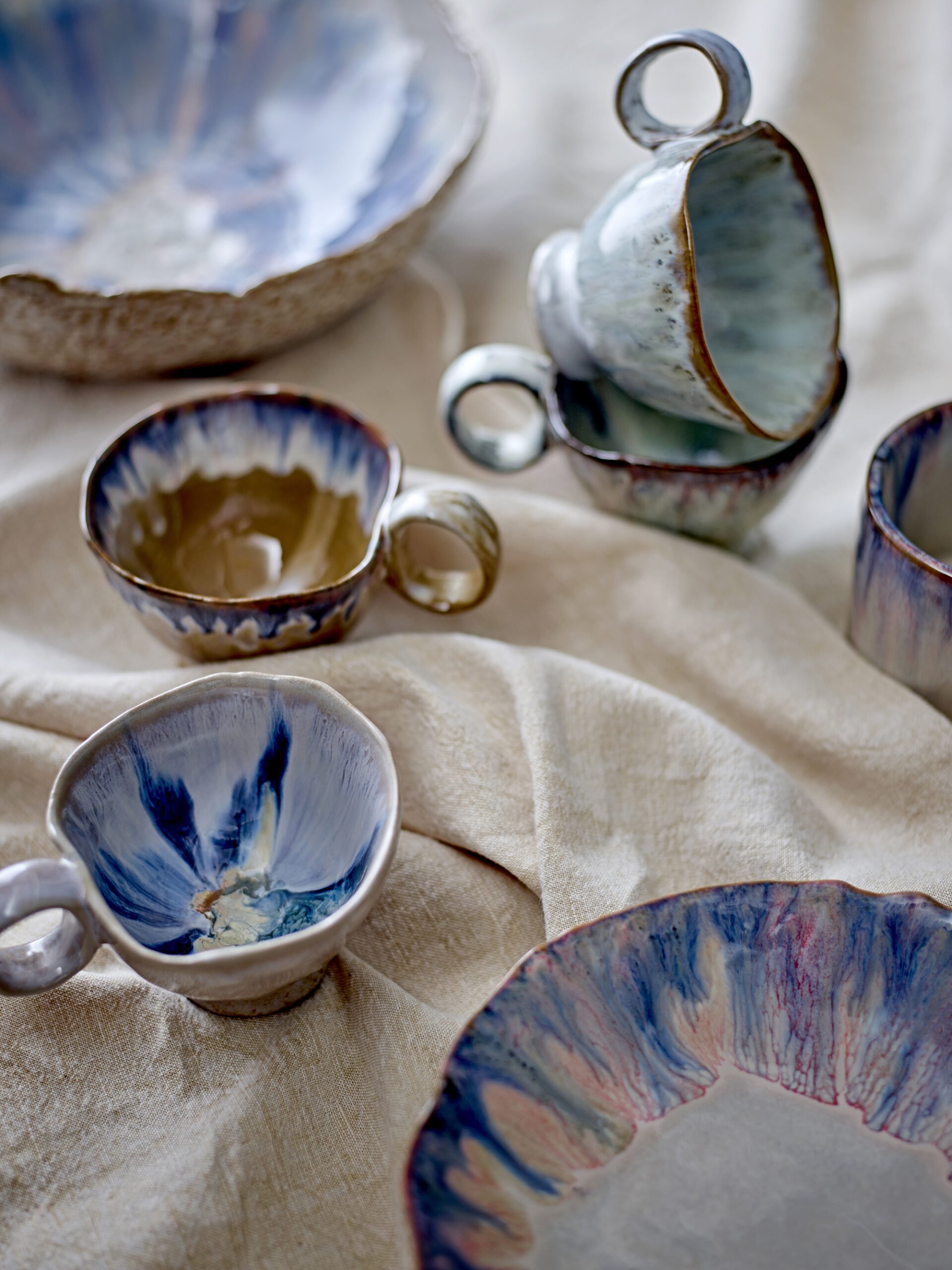 Amalia Bowl, Blue, Stoneware - Image 4