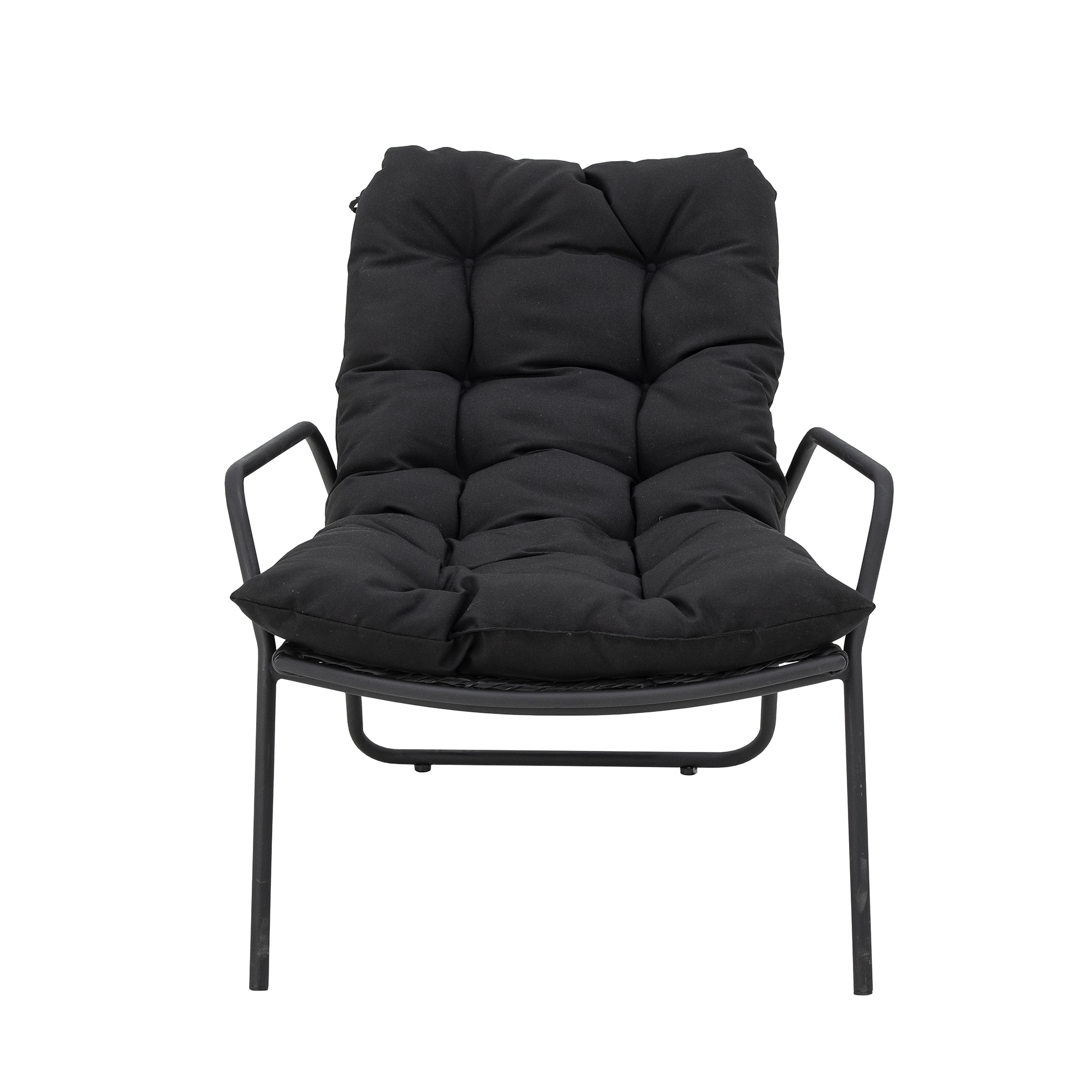 Boel Deck Chair with Stool, Black, Metal - Image 2