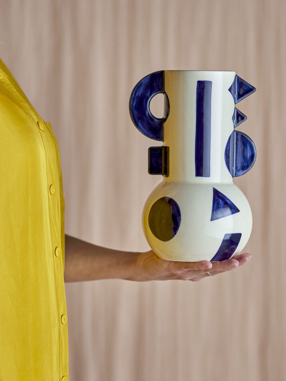 Graphica Vase, Blue, Stoneware - Image 4