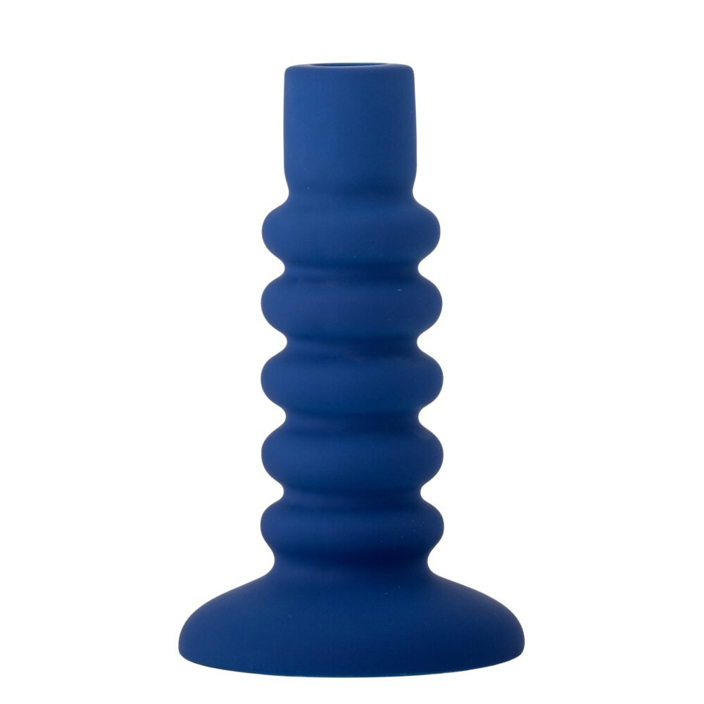 Thorne Candle Holder, Blue, Stoneware