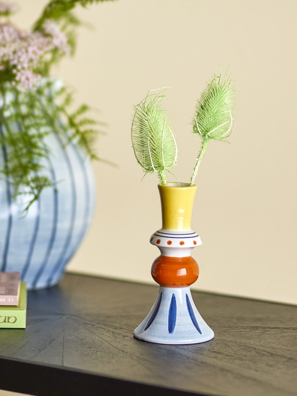 Kairi Deco Vase, Yellow, Stoneware - Image 2