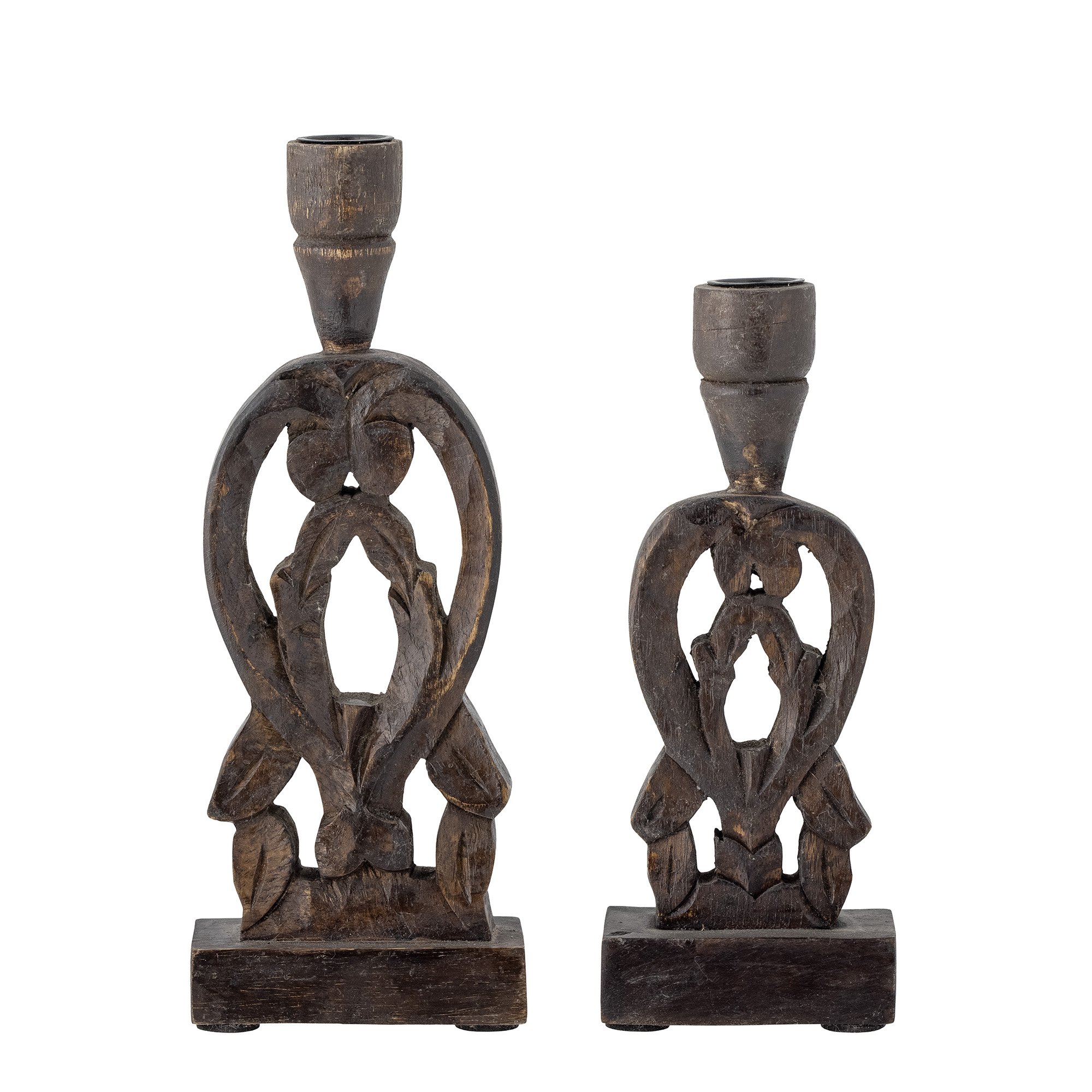 Bernie Candle Holder, Brown, Mango