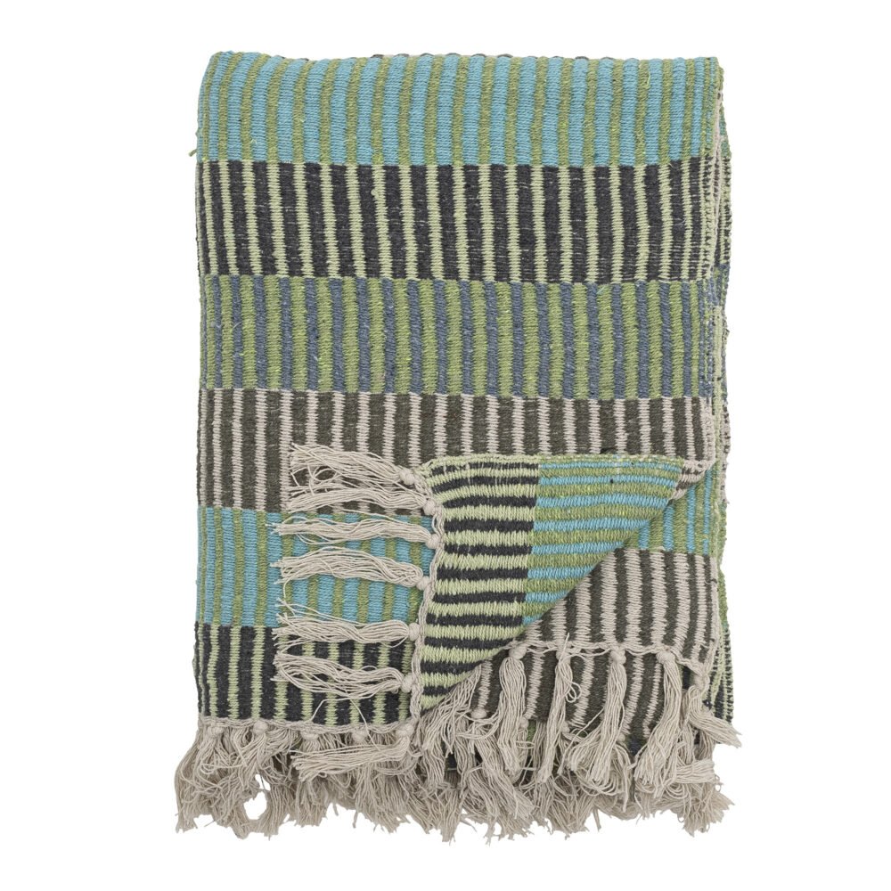 Isnel Throw, Blue, Recycled Cotton