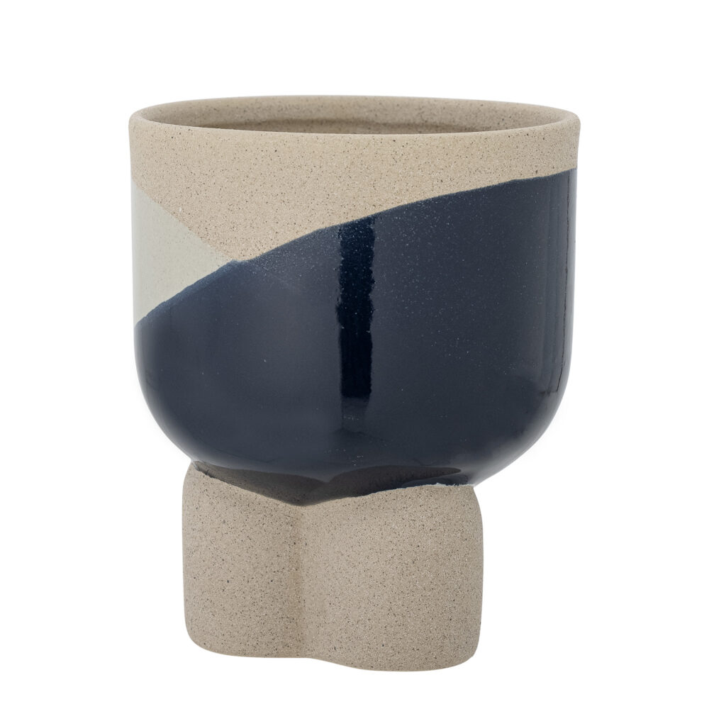 Iness Flowerpot, Blue, Stoneware