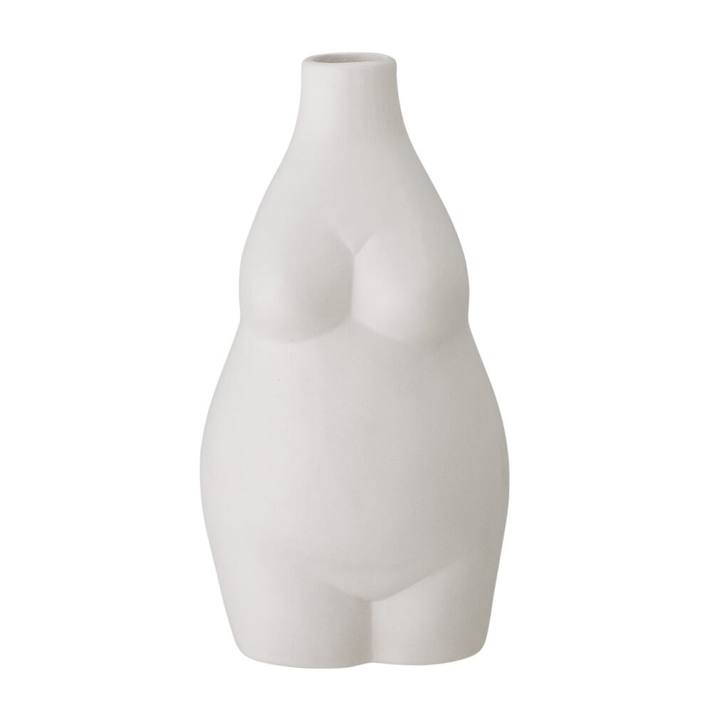 Elora Vase, White, Stoneware