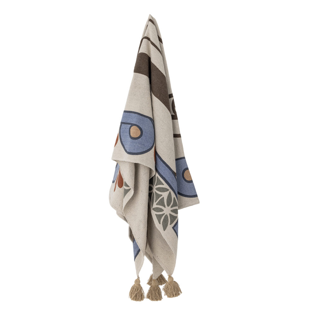 Rudaur Throw, Blue, Recycled Cotton - Image 3