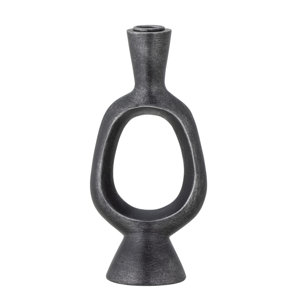 Bijan Candle Holder, Black, Polyresin