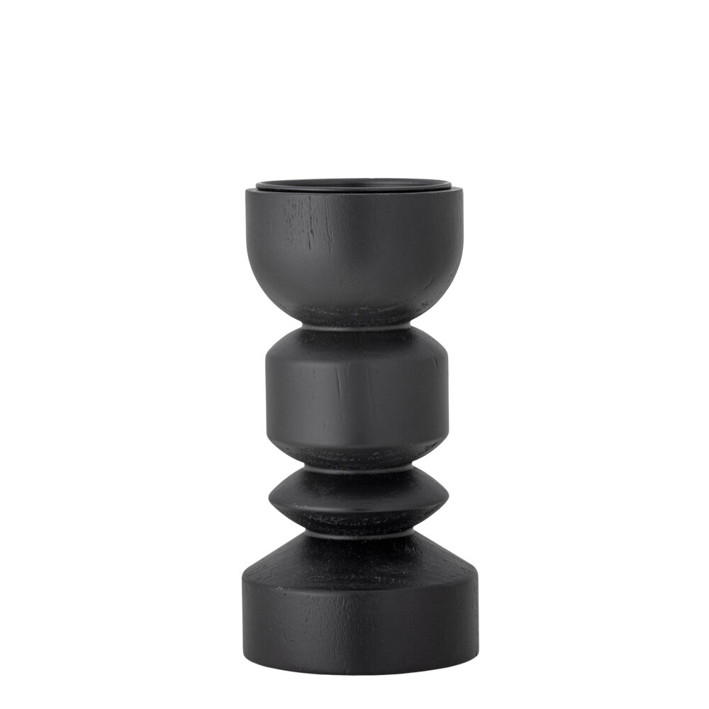 Bowen Candle Holder, Black, Pine
