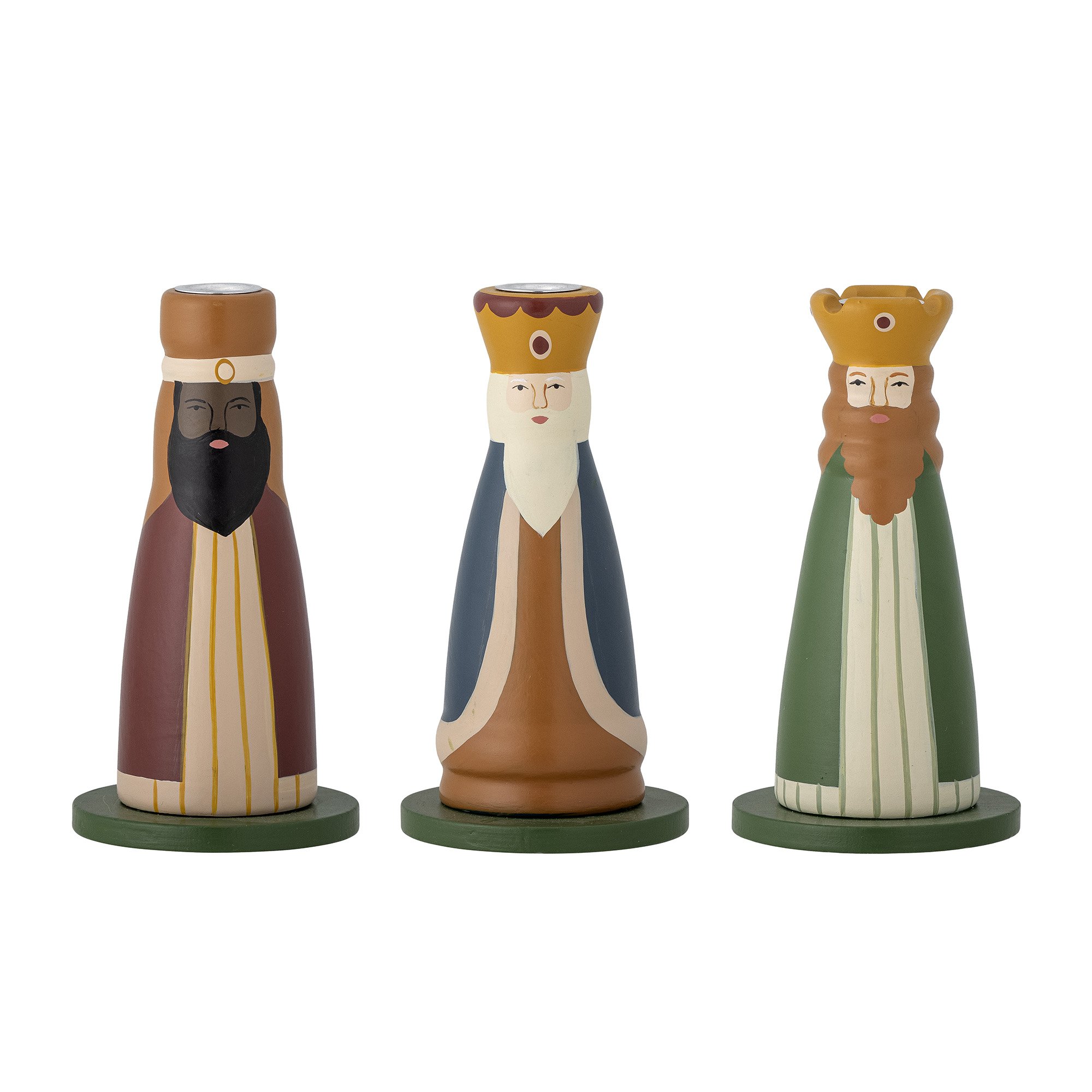 Betiel Candle Holder, Green, Beech
