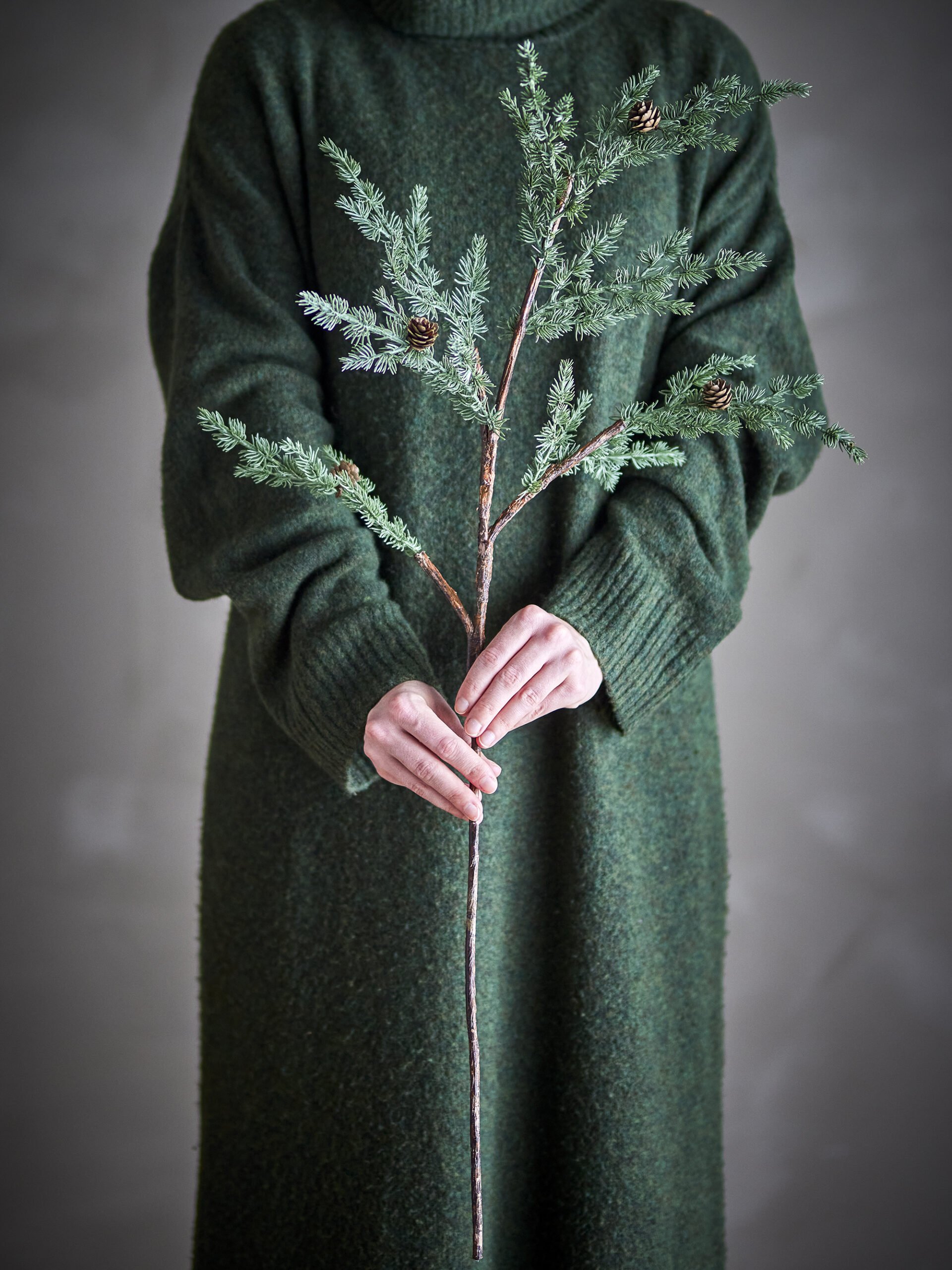 Pine Stem, Green, Artificial Flowers - Image 2