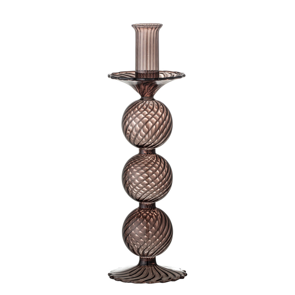 Daq Candle Holder, Purple, Glass