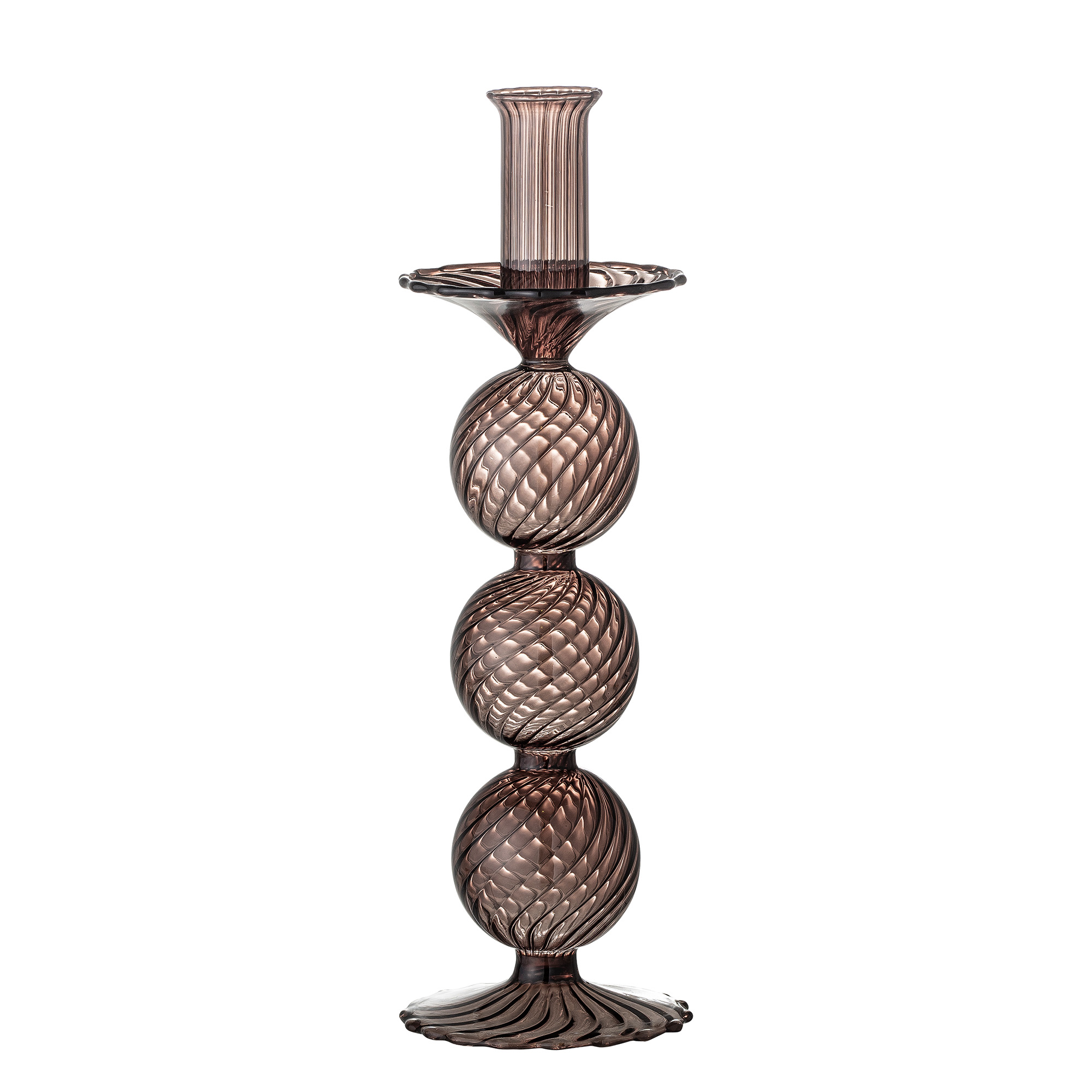 Daq Candle Holder, Purple, Glass