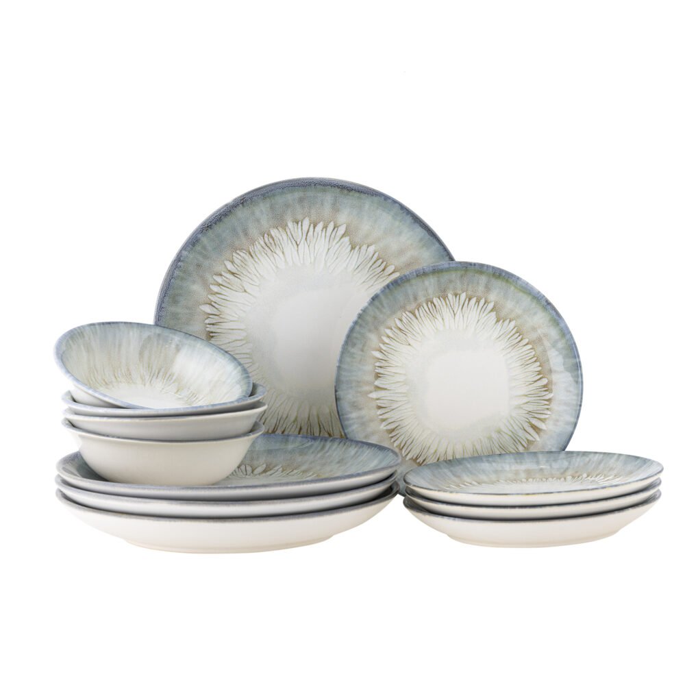 Calen Dinnerware Set, Blue, Stoneware