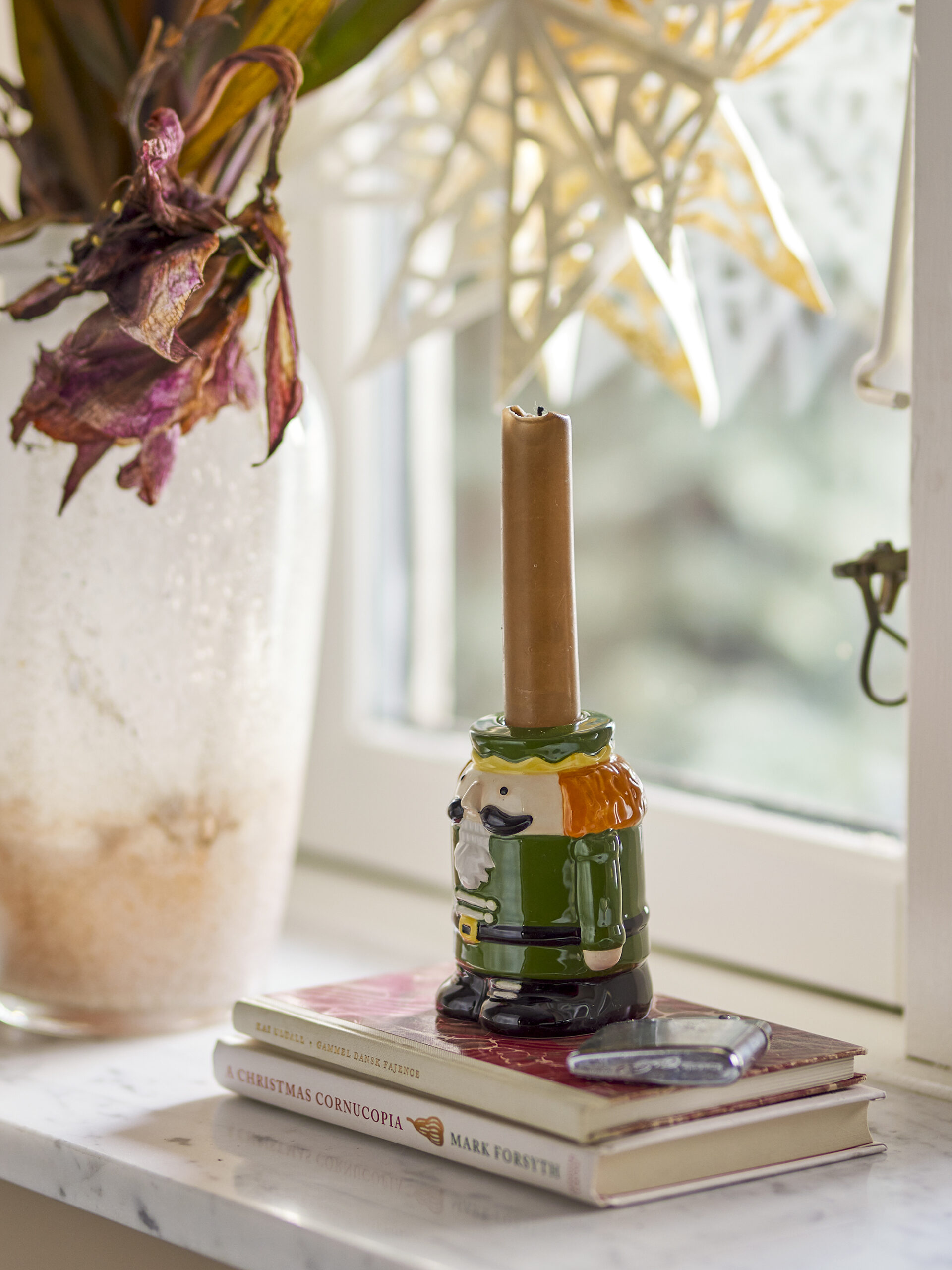 Feast Candle Holder, Green, Stoneware - Image 3