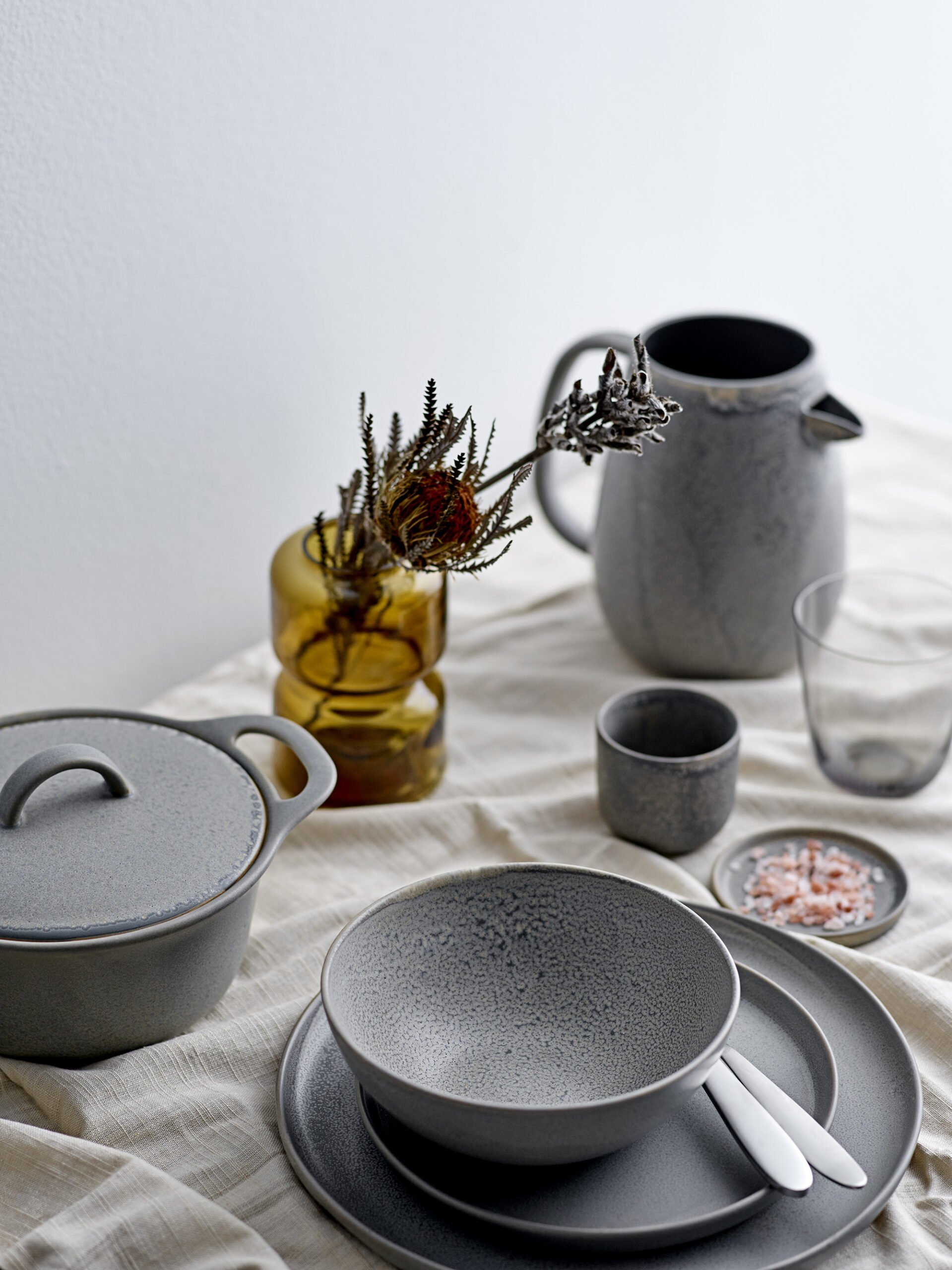 Kendra Bowl, Grey, Stoneware - Image 2