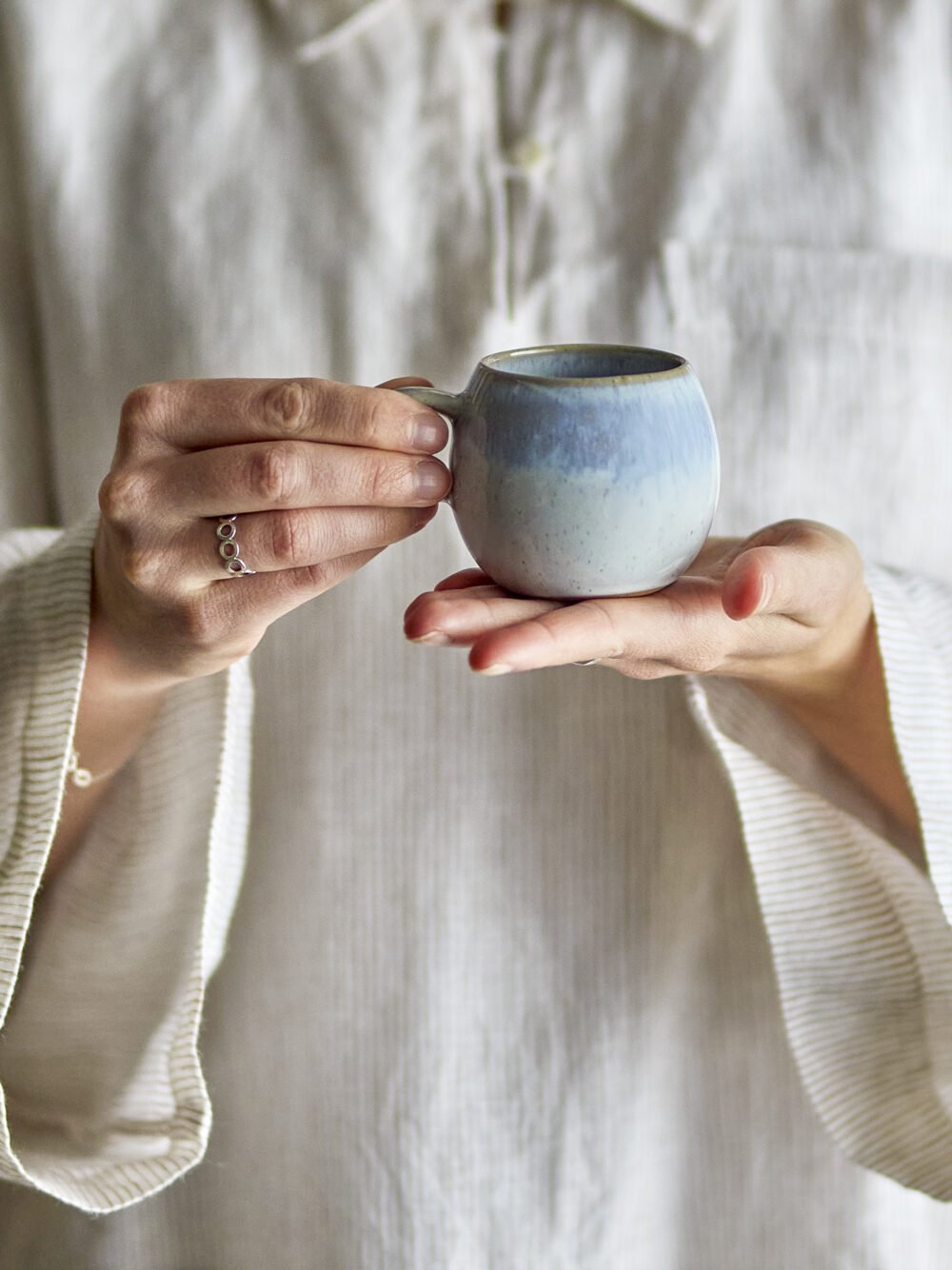 Paula Espresso Cup, Blue, Stoneware - Image 2