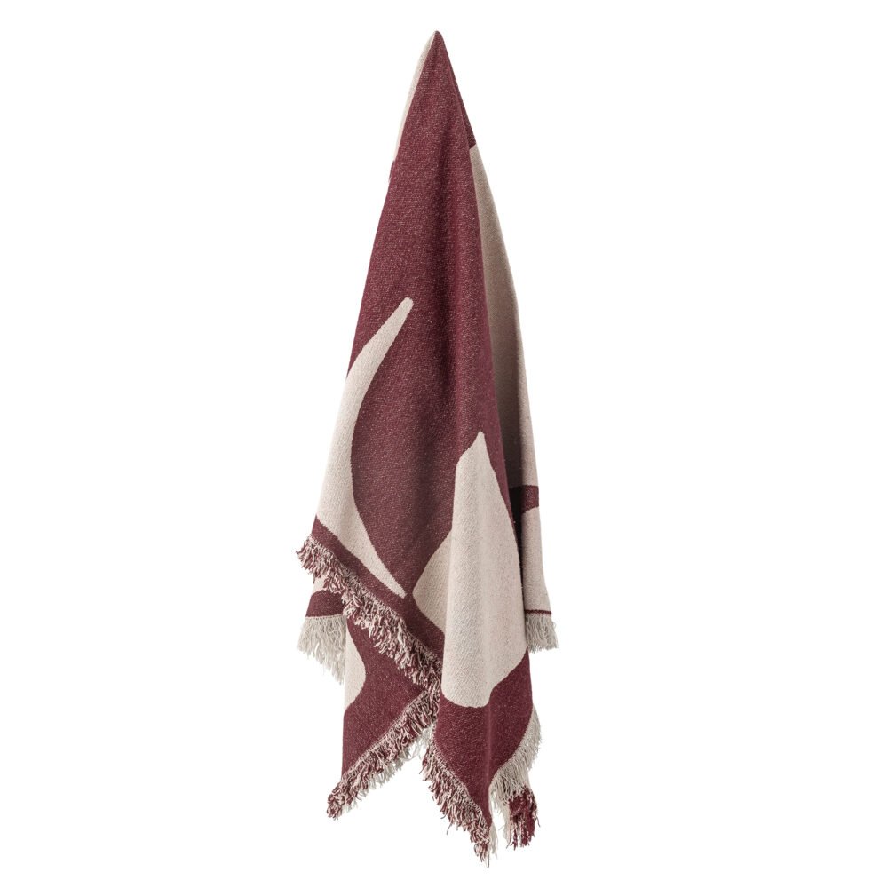 Olica Throw, Red, Recycled Cotton - Image 3