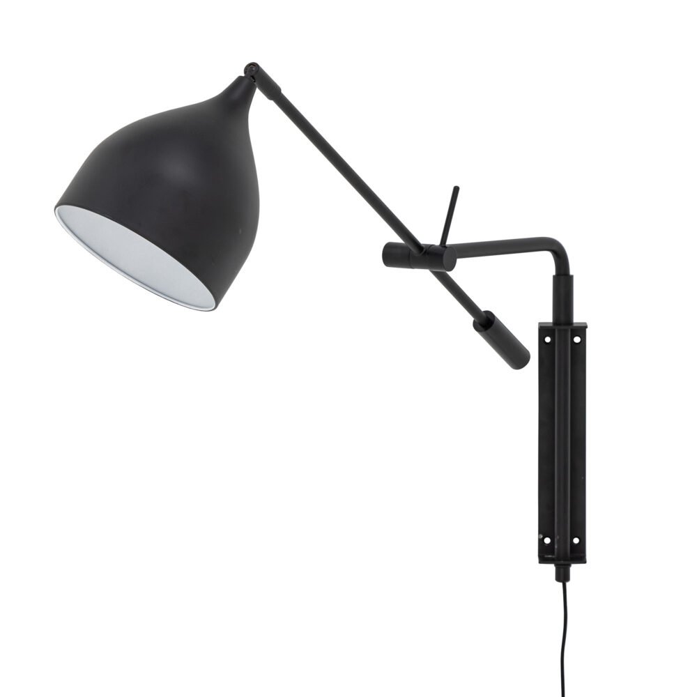 Lyam Wall Lamp, Black, Metal