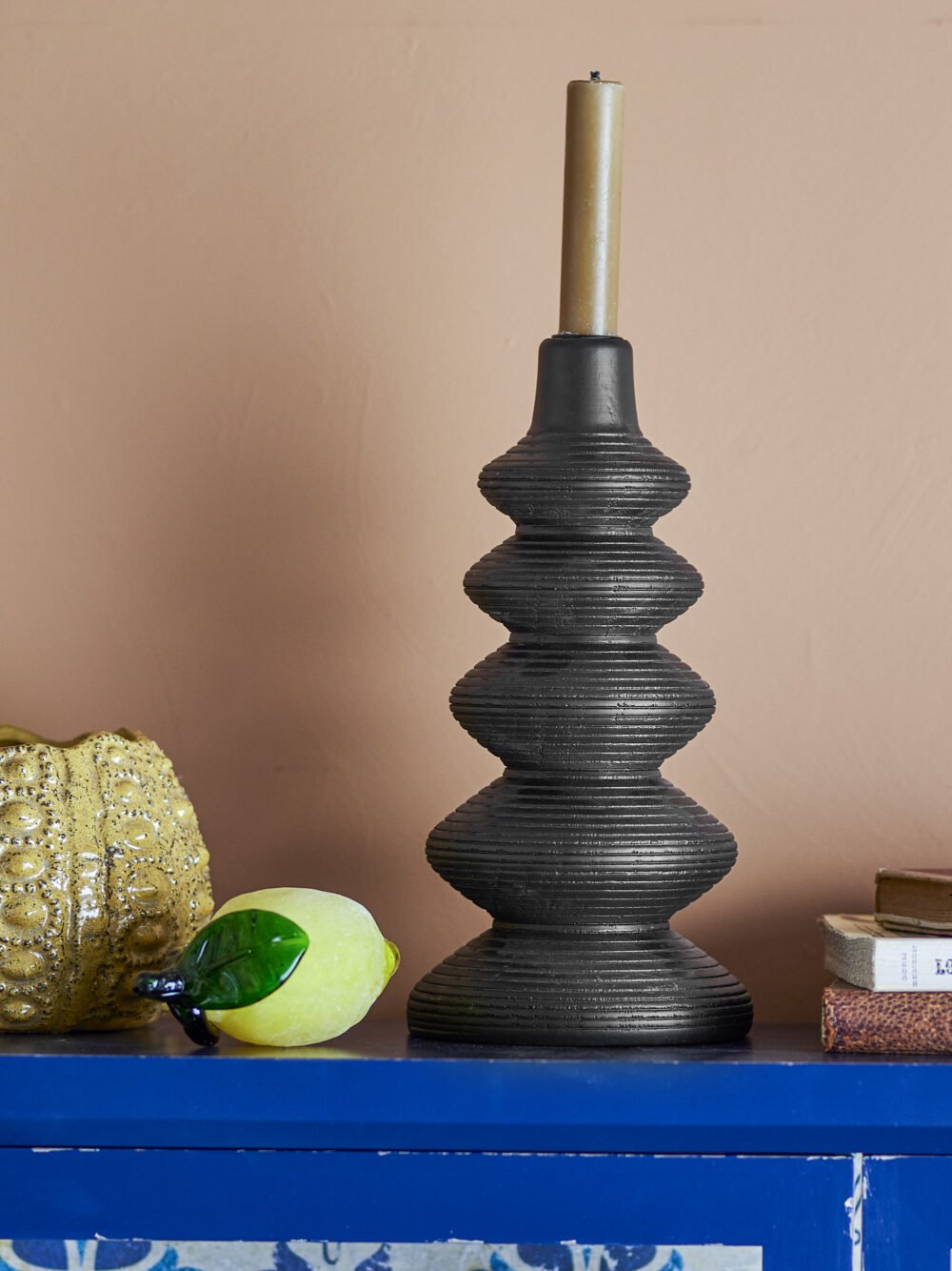 Ari Candle Holder, Black, Pine - Image 2