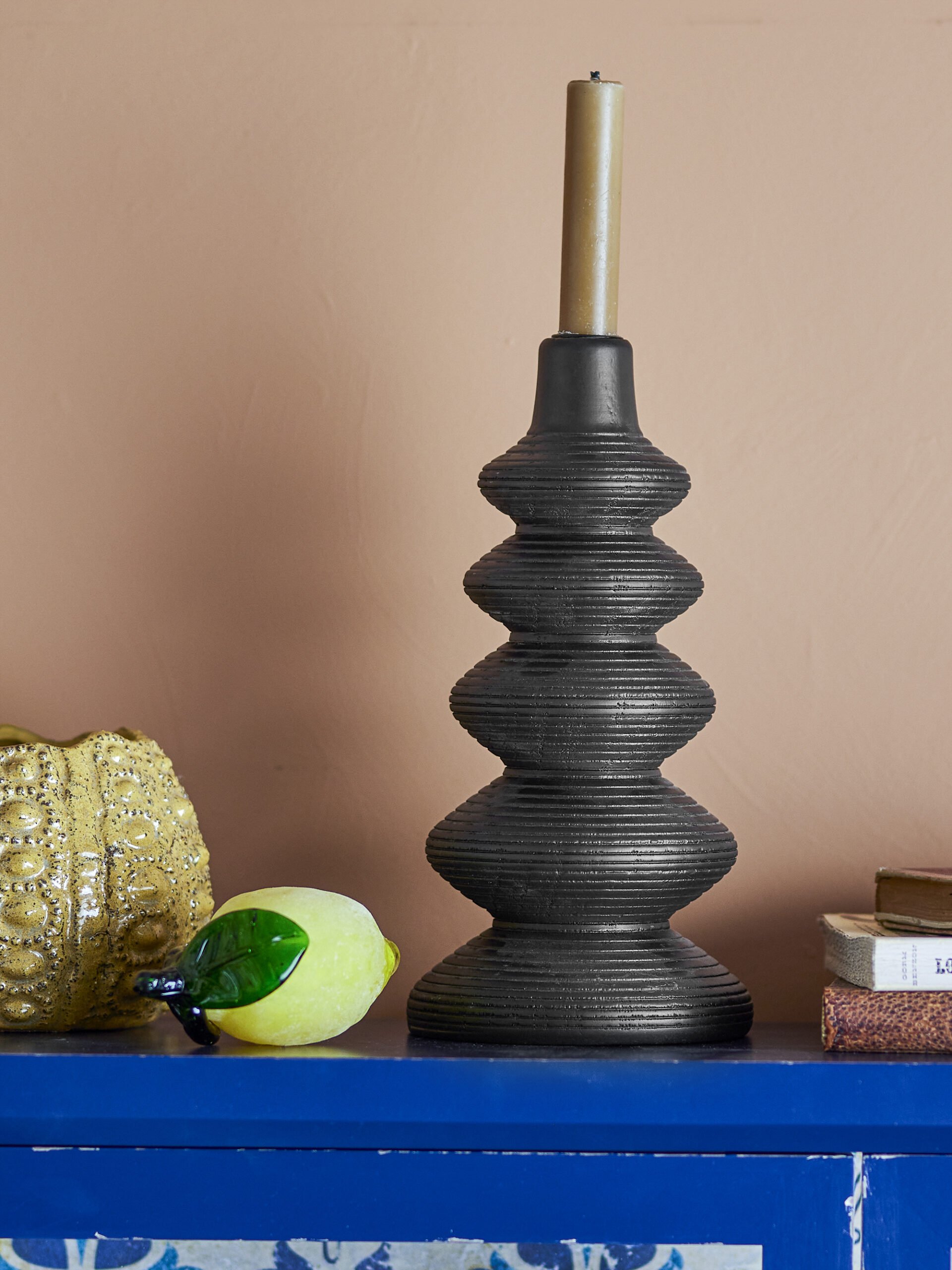 Ari Candle Holder, Black, Pine - Image 2